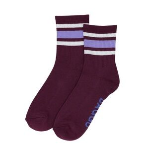 BAGGU Ribbed Sock - Mahogany Stripe Rib Crew Socks